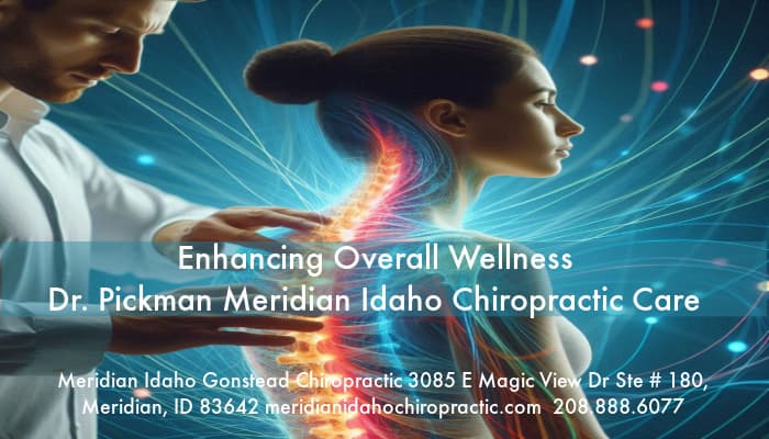 image of patient and chiropractor with overlay Enhancing Overall Wellness Dr. Pickman Meridian Idaho Chiropractic Care