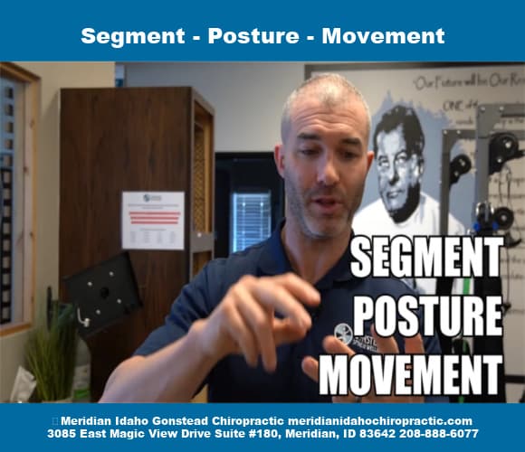 Dr. Picmanman with text overlay Segment - Posture - Movement Meridian Idaho Chiropractic