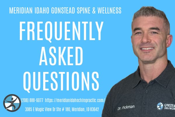 Image with text of Frequently Asked Quetions concerning Meridian Idaho Gonstead Spine & Wellness